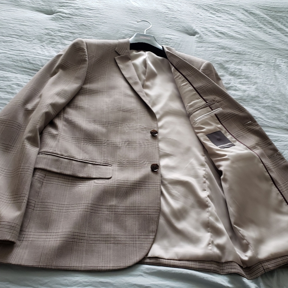H&M beige plaid blazer 40R